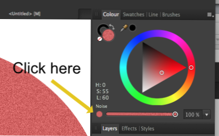 Как создать текстуру градиента шума в Affinity Designer?